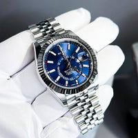 Sky Dweller Silber/Blau Oystersteel Uhr (CF) 1:1 