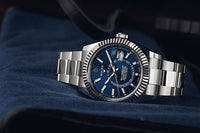 Sky Dweller Silber/Blau Oystersteel Uhr (CF) 1:1 