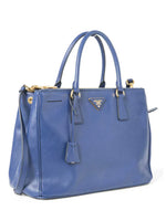 Prada Triangle Logo Leather Tote Bag