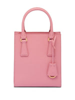 Prada Triangle Logo Leather Tote Bag