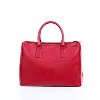 Prada Triangle Logo Leather Tote Bag