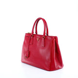 Prada Triangle Logo Leather Tote Bag