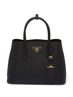 Prada Triangle Logo Leather Tote Bag