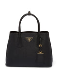 Prada Triangle Logo Leather Tote Bag