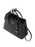 Prada Triangle Logo Leather Tote Bag